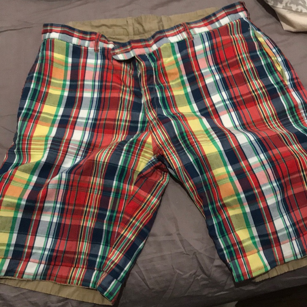 Khaki / Plaid Polo reversible shorts